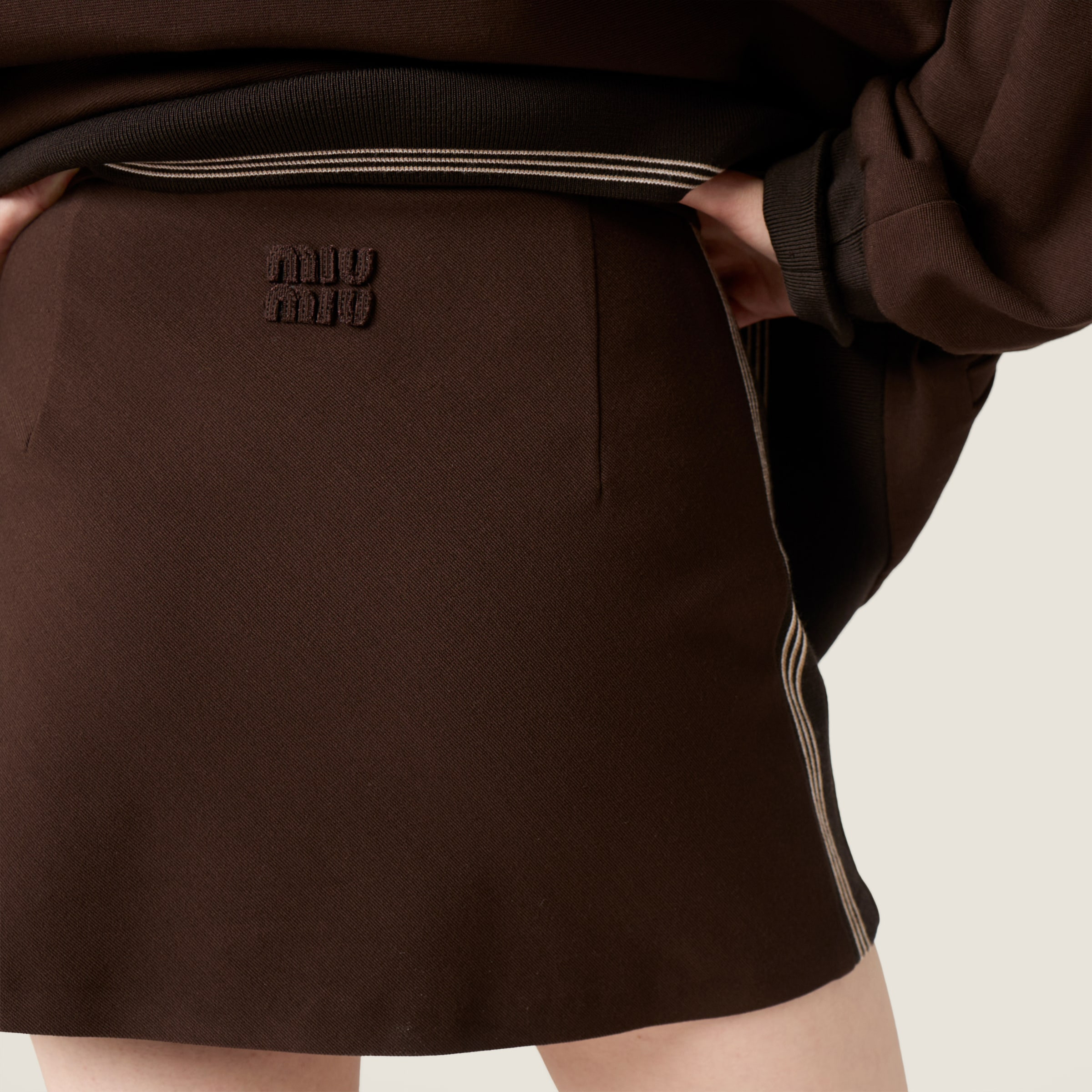 Fabric stitch knit miniskirt - 6