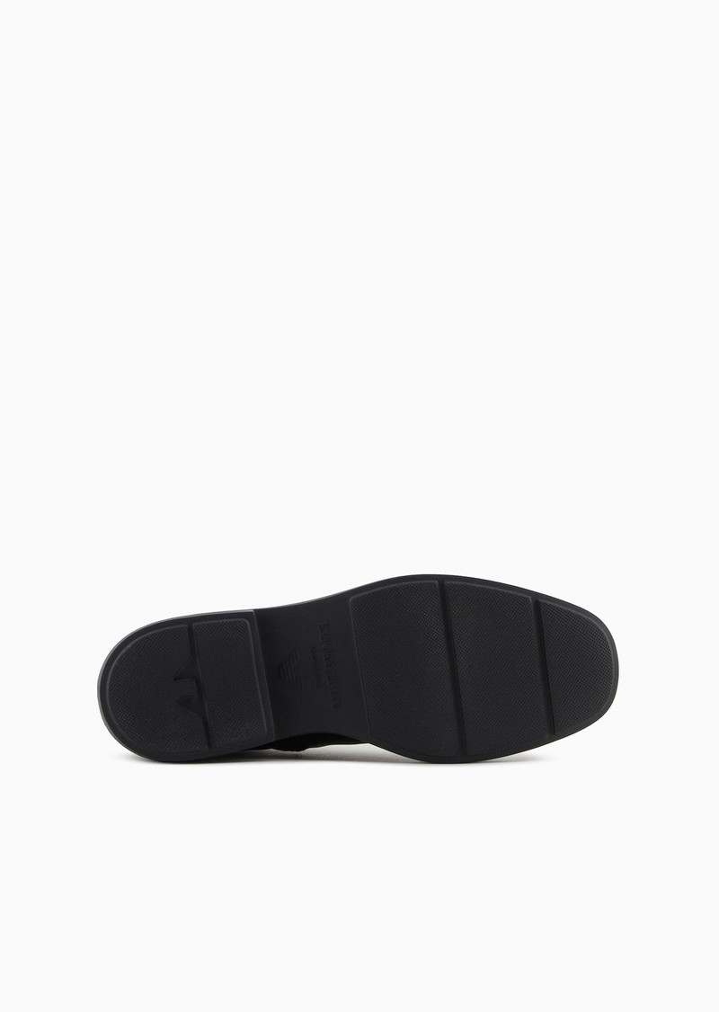 Leather lace-up ankle boots with Icon logo strap 5
