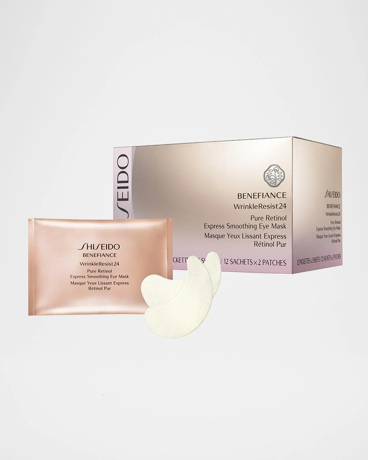 Benefiance WrinkleResist24 Pure Retinol Express Smoothing Eye Masks, 12 Sets - 1
