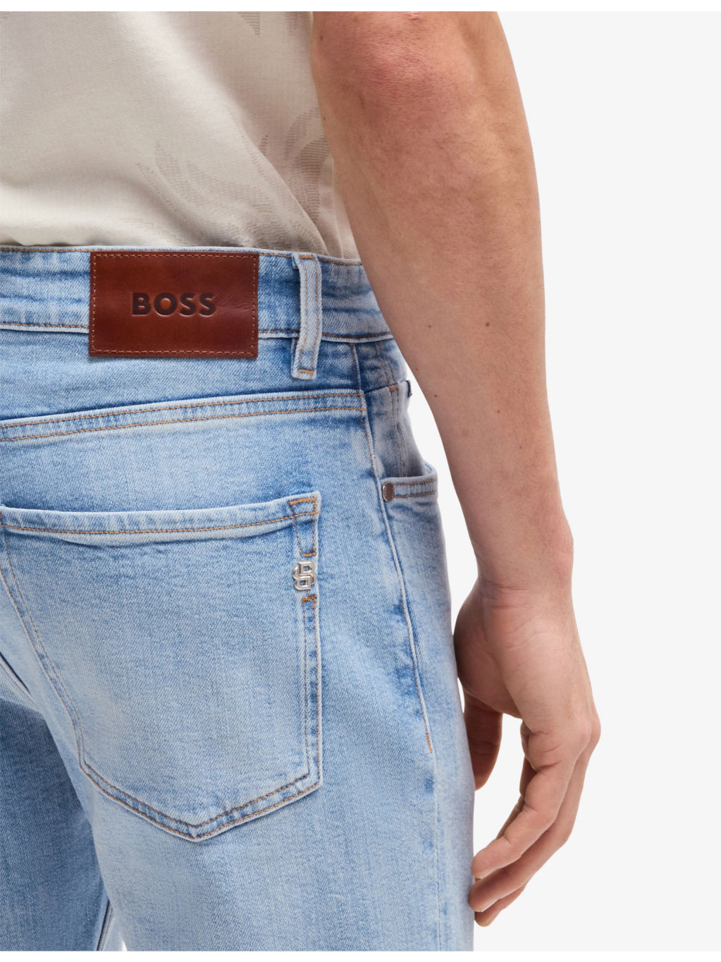 Business Leisure Straight-Leg Regular-Fit Stretch-Denim Jeans - 5