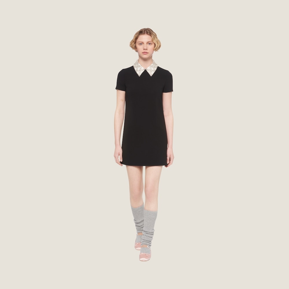 Embroidered faille cady mini-dress - 1