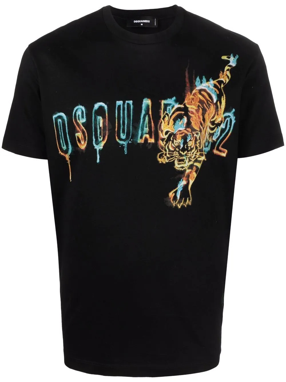 tiger logo-print cotton T-shirt - 1