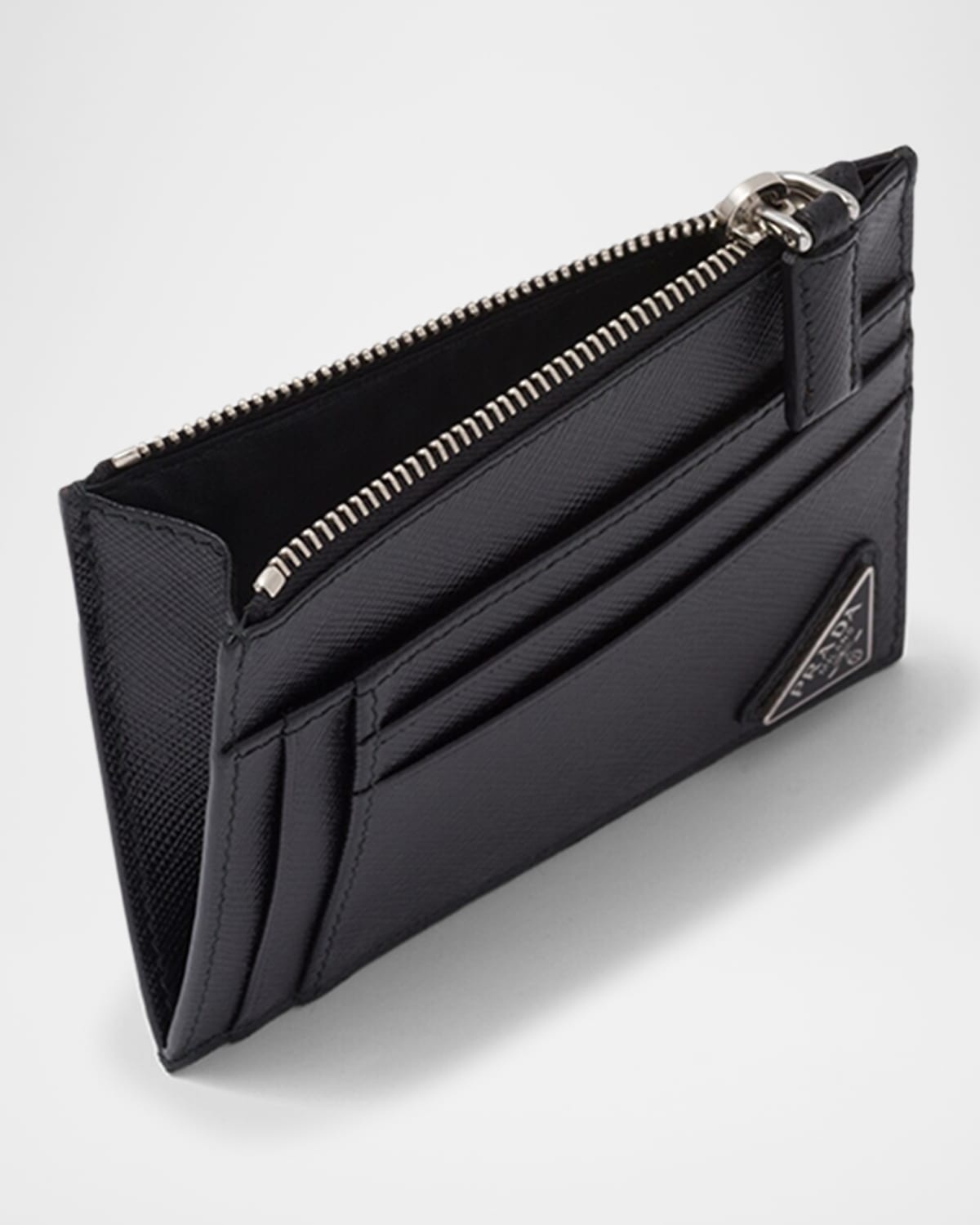 Men's Saffiano Leather Zip Card Holder - 3