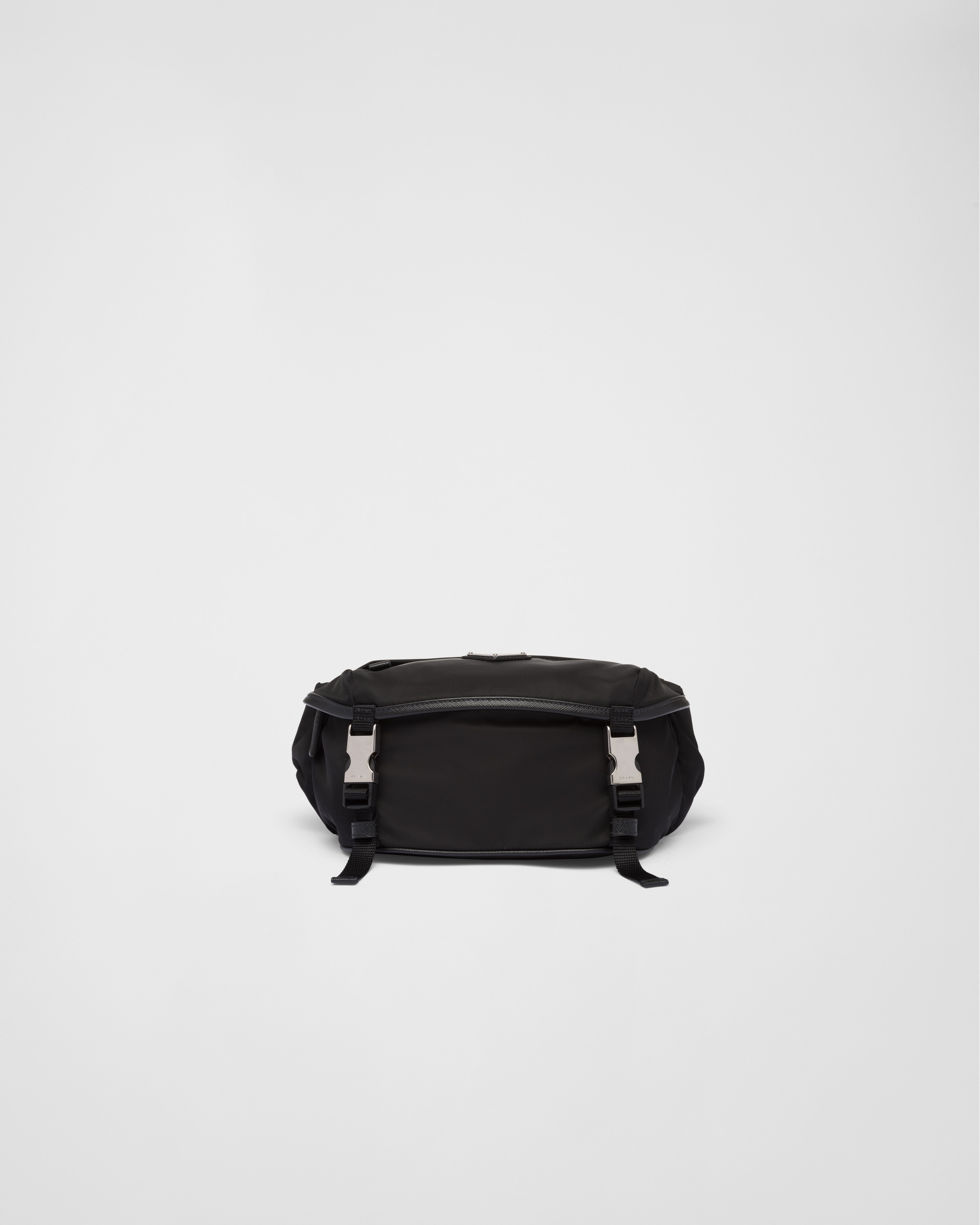 Prada Re-Nylon Saffiano Leather Shoulder Bag in Black