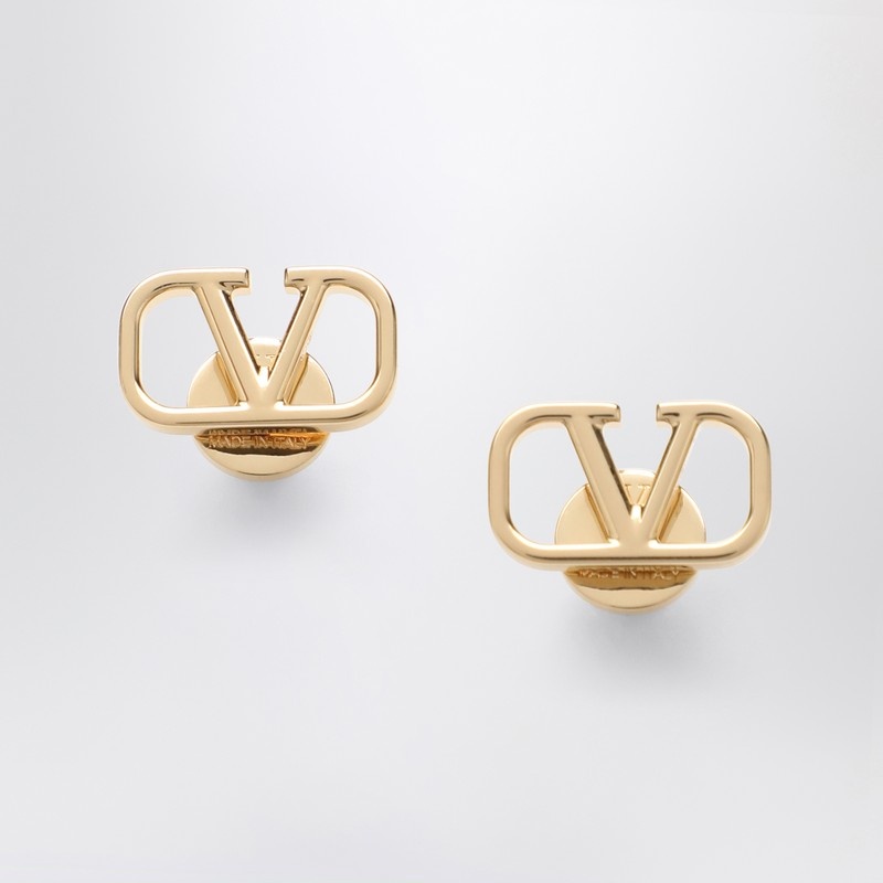 VLogo Signature earrings in gold-tone metal - 1