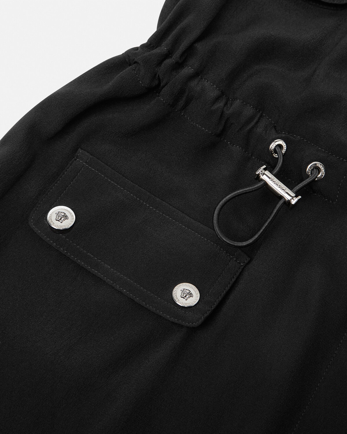 Cargo Lavallière Silk Mini Shirt Dress - 4