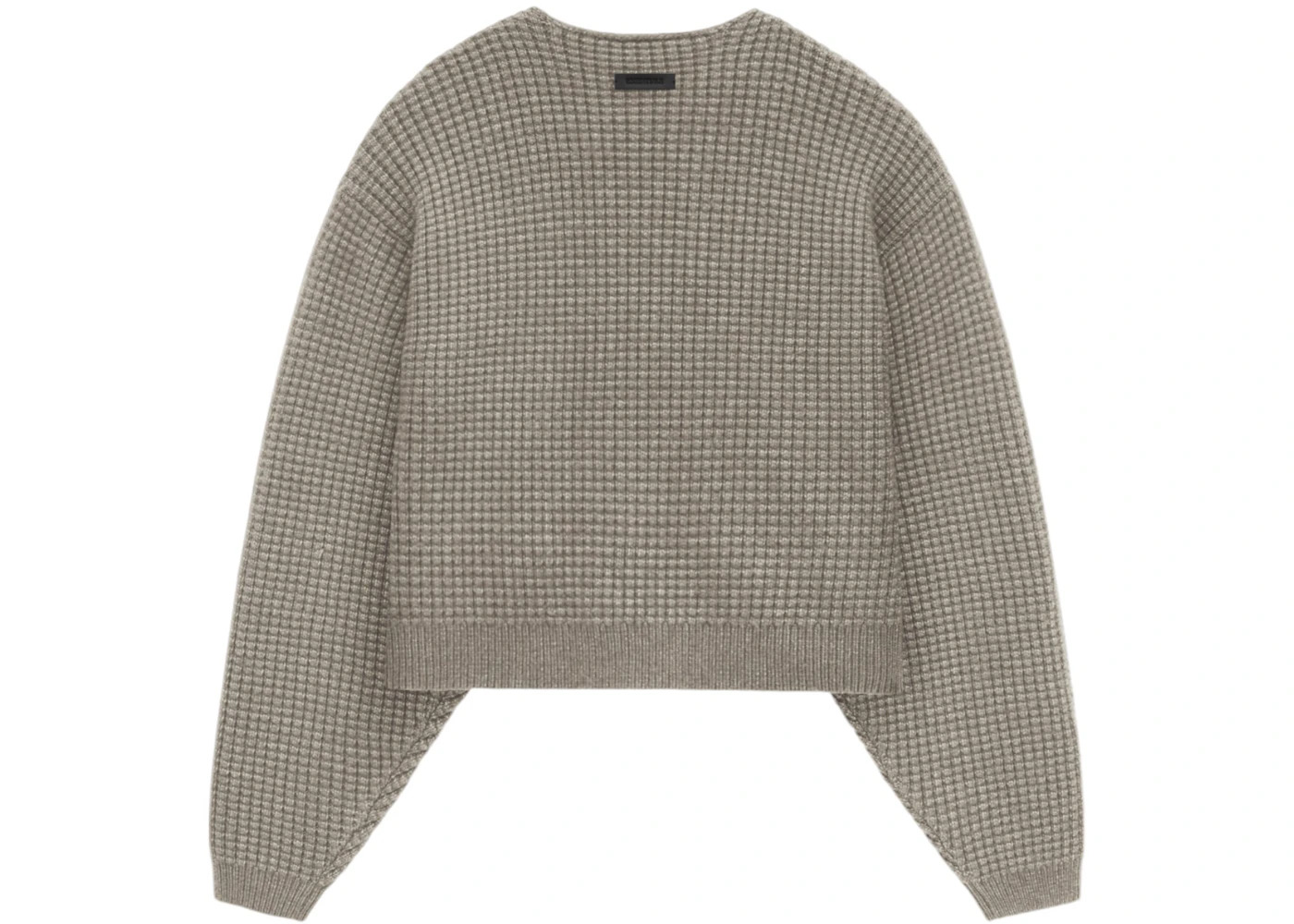 Fear of God Essentials Women's Heavy Waffle Cropped Sweater Heather Gray - 2