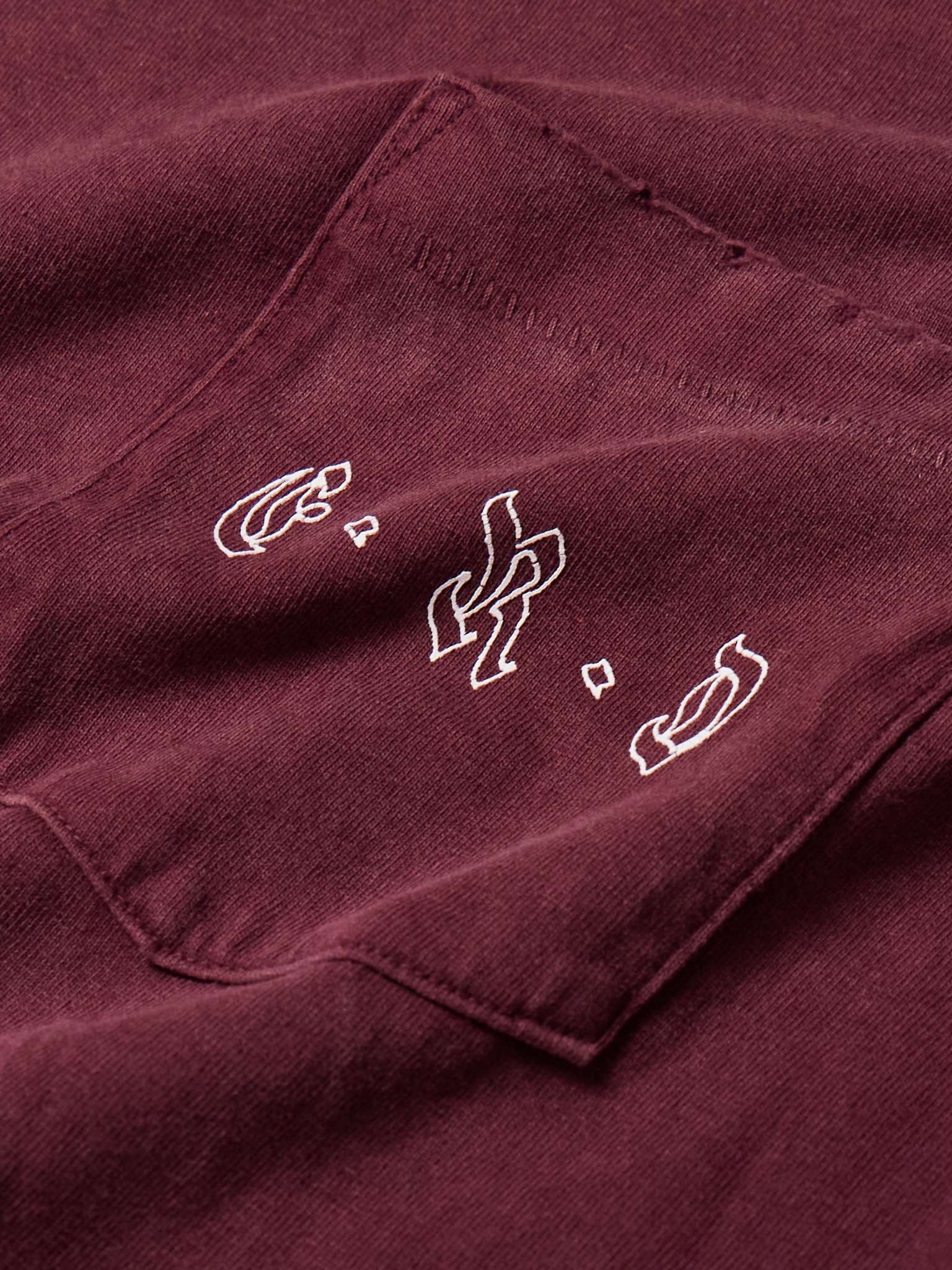 Logo-Print Distressed Cotton-Jersey T-Shirt - 4