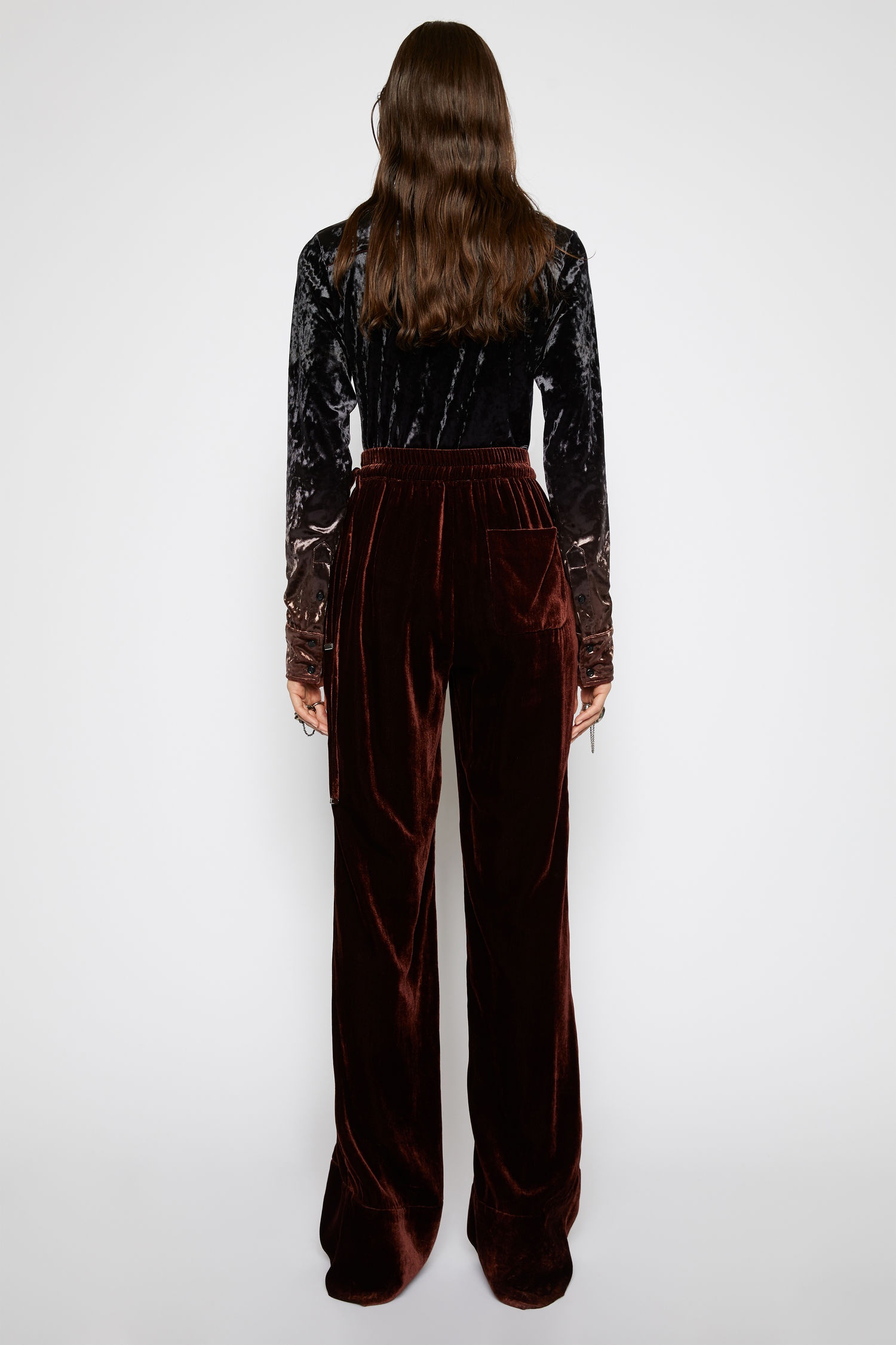 Velvet trousers dark brown - 4