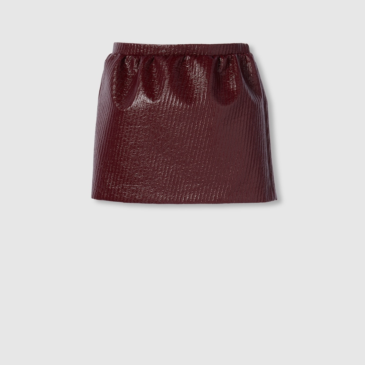 Diagonal coated wool mini skirt - 1