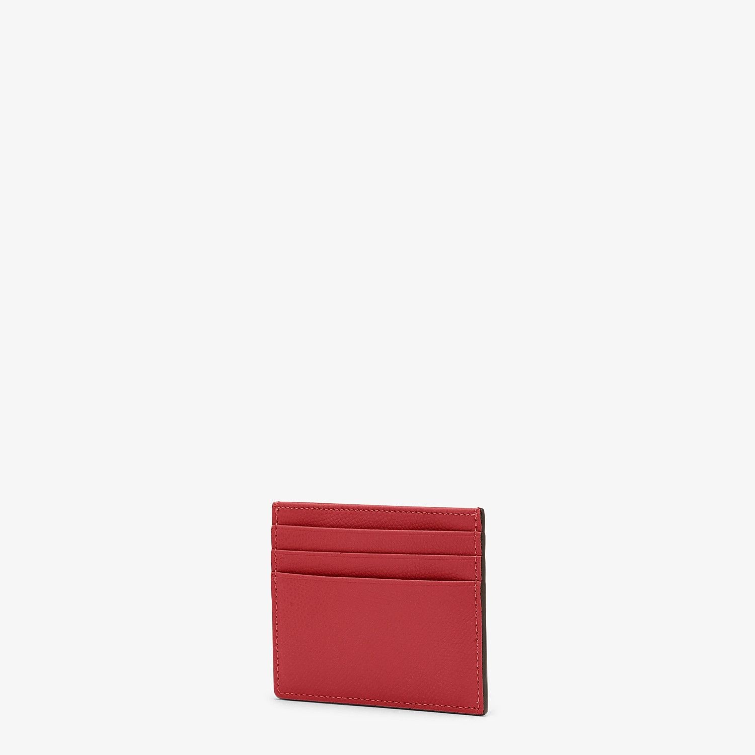 Red leather flat card holder - 2