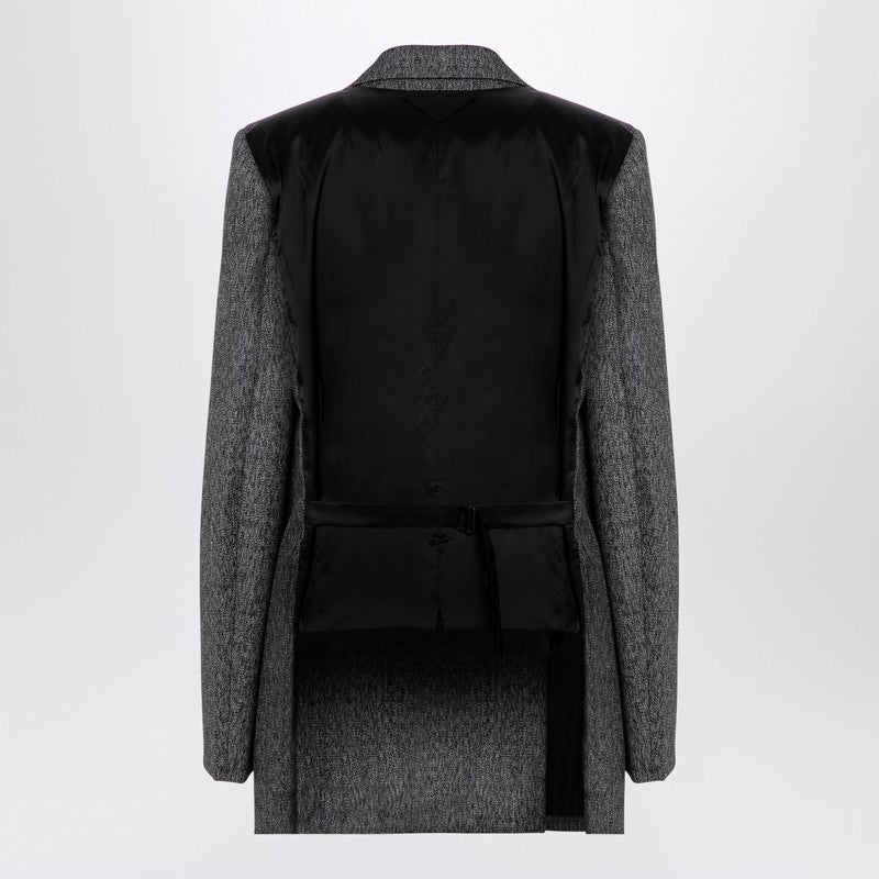 Prada Prada Double-Breasted Jacket In Prince Of Wales Women