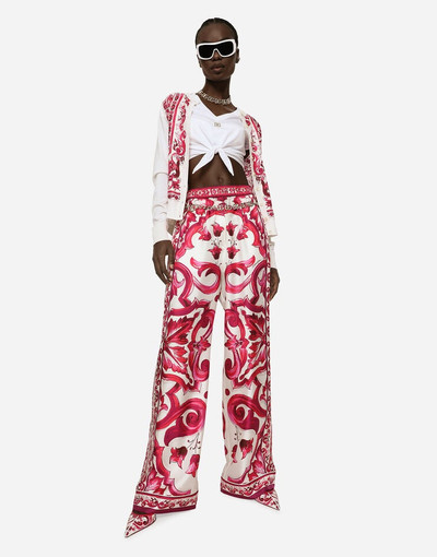 Dolce & Gabbana Majolica-print silk and twill cardigan outlook