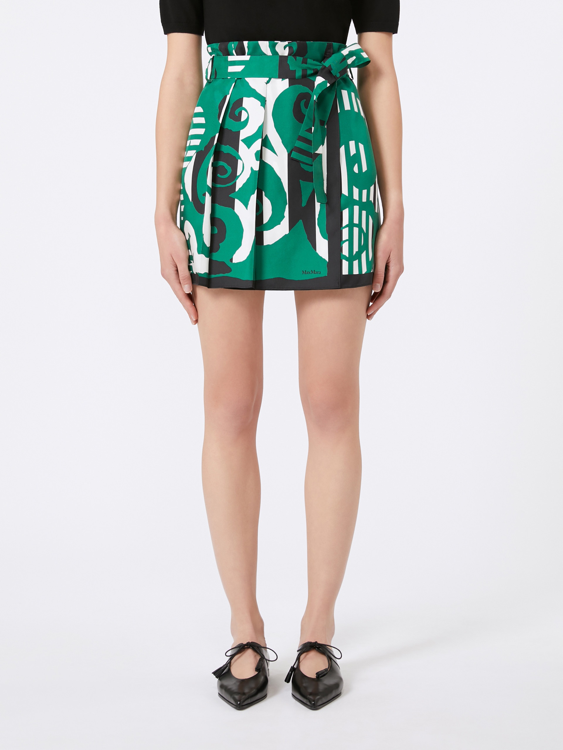 NAVIGLI Printed silk mini skirt - 3