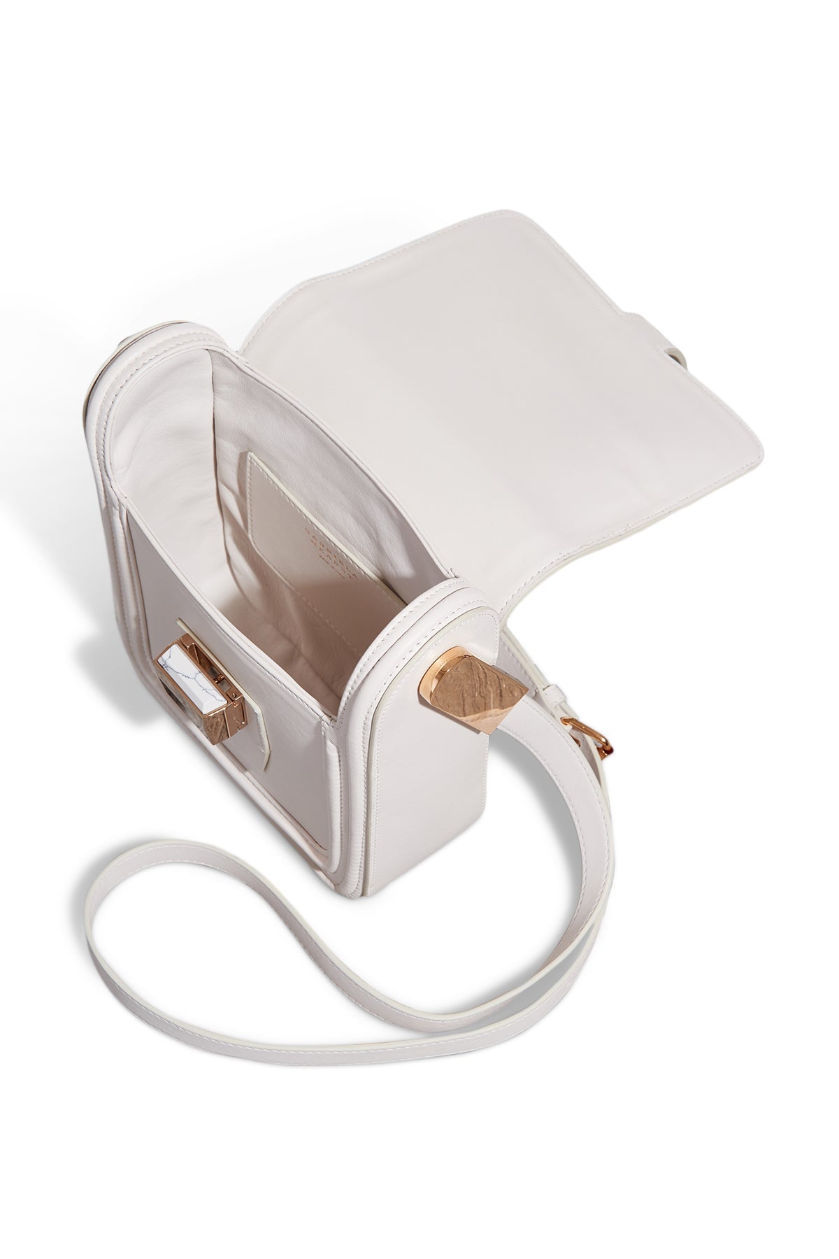 Marvelle Crossbody Bag in Ivory Nappa Leather - 3