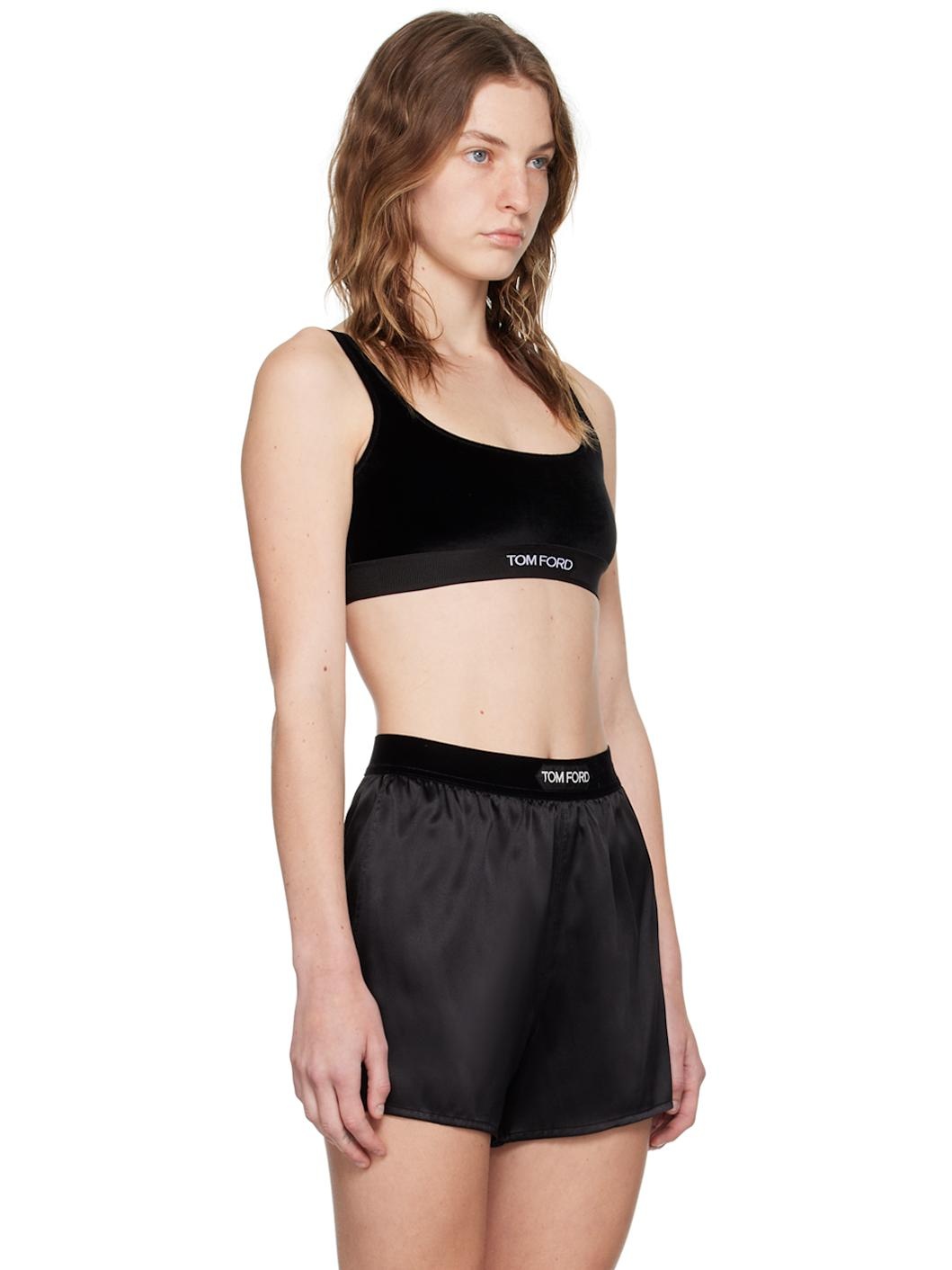 Black Jacquard Bra - 2