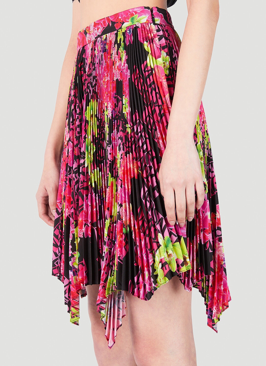 Floral Logo Pleated Mini Skirt - 5