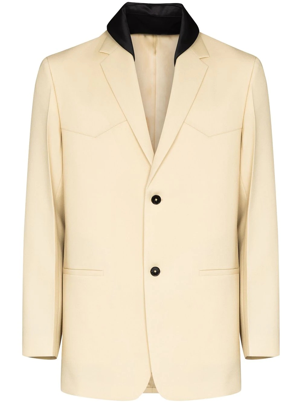 contrast-collar blazer jacket - 1