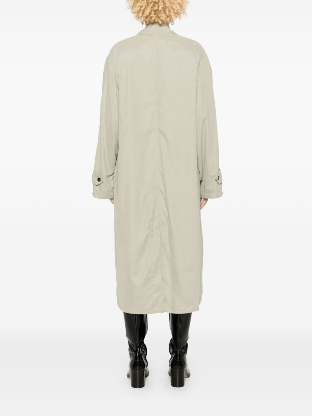 four-stitch logo trench coat - 4