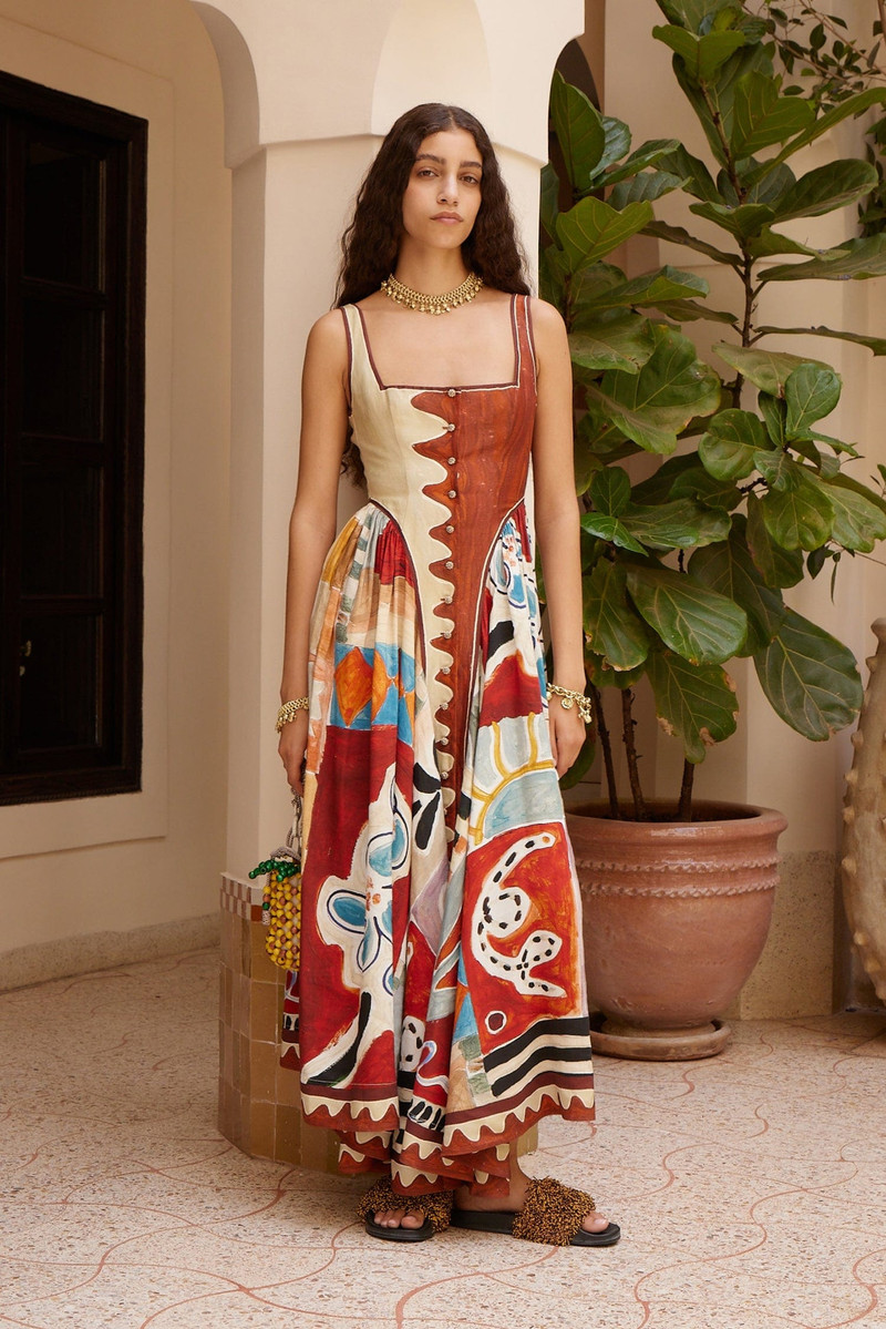 ALÉMAIS Michelle Square Neck Midi Dress outlook