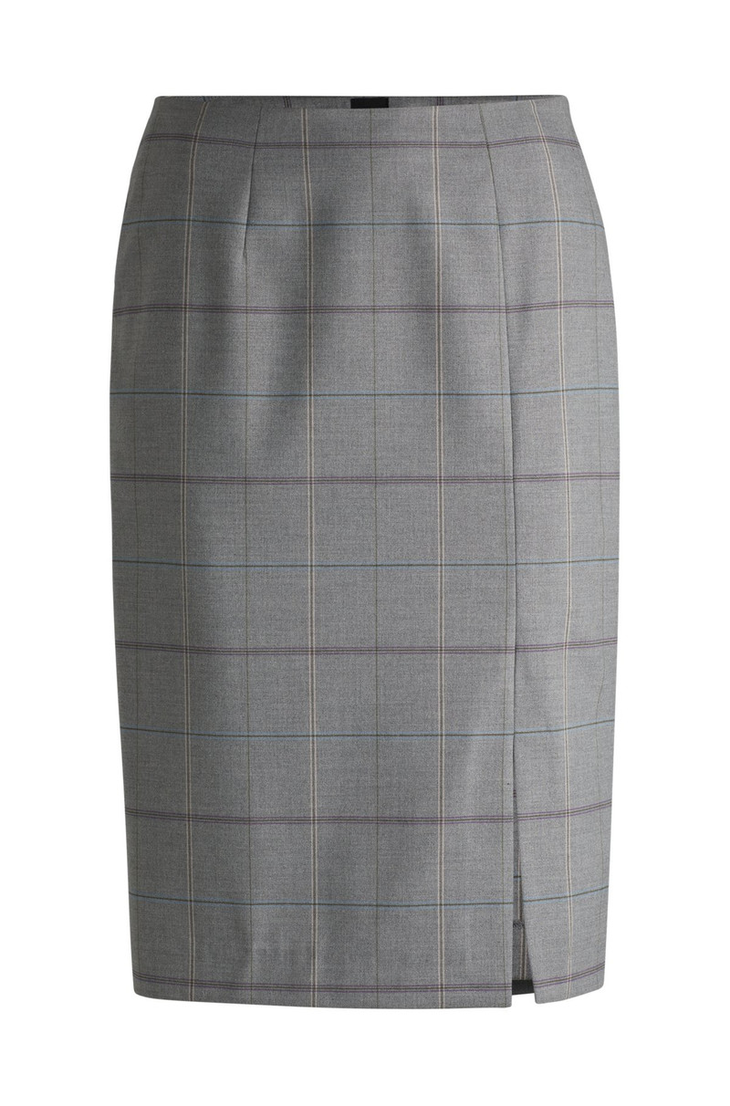 PENCIL SKIRT IN CHECKED STRETCH FABRIC 1