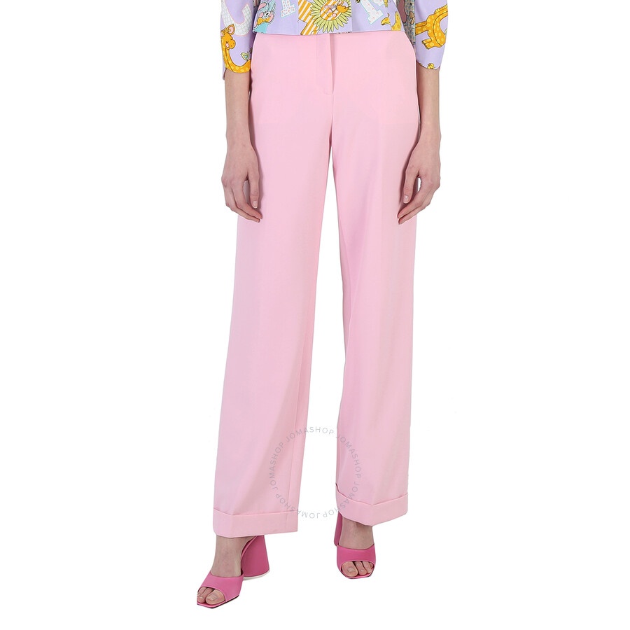 Moschino Ladies Pink Straight-Leg Trousers - 3