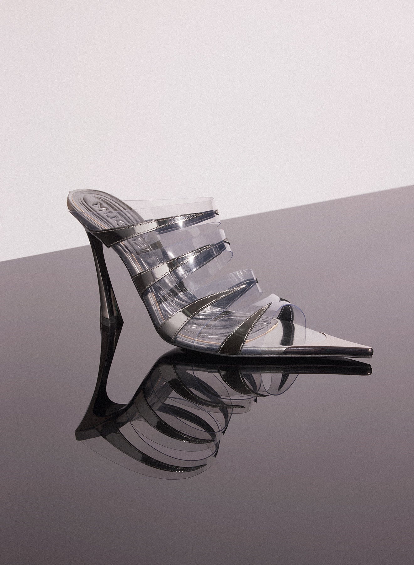 chrome leather fang 95 spike sandals - 5