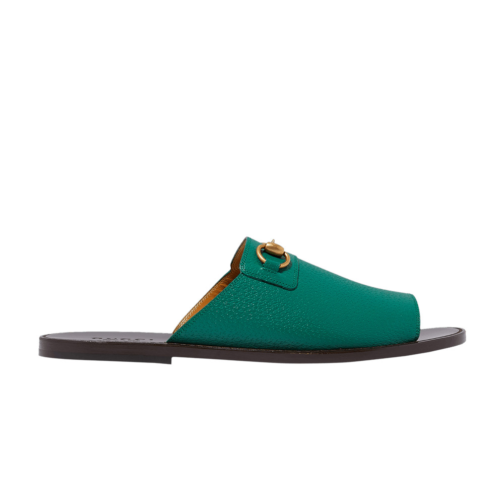 Gucci Horsebit Flat Slide 'Green' - 1