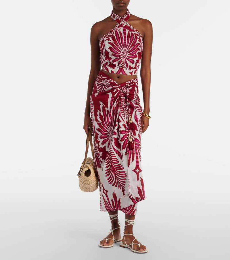 Poupette St Barth Suma floral halterneck cotton top outlook