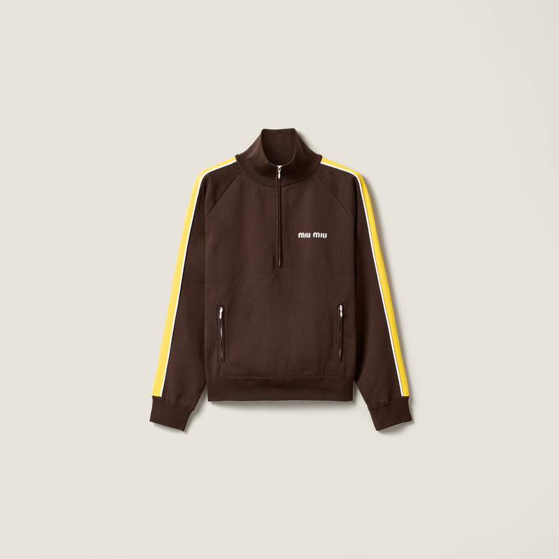 Technical yarn zipper sweatshirt 1