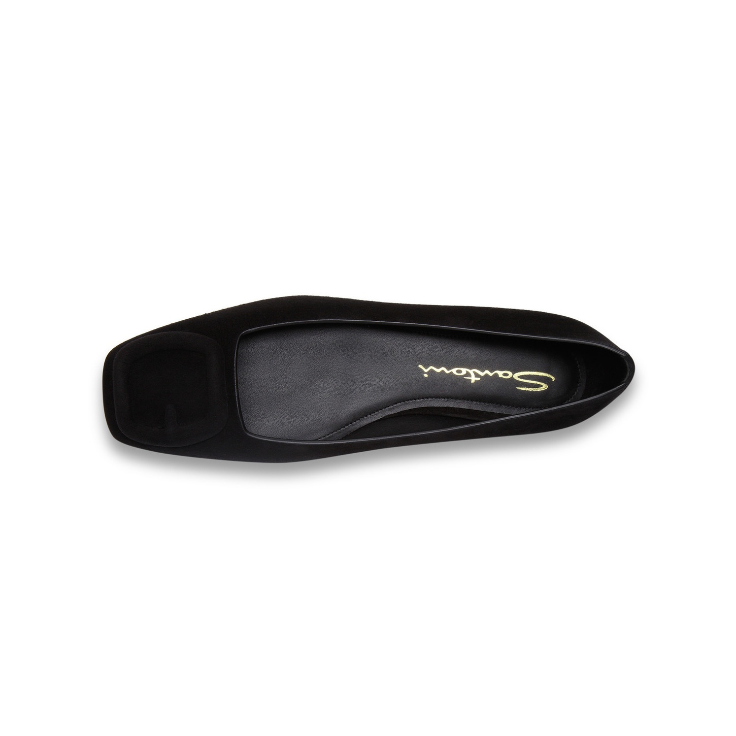 Women's black suede ballet flat - 4