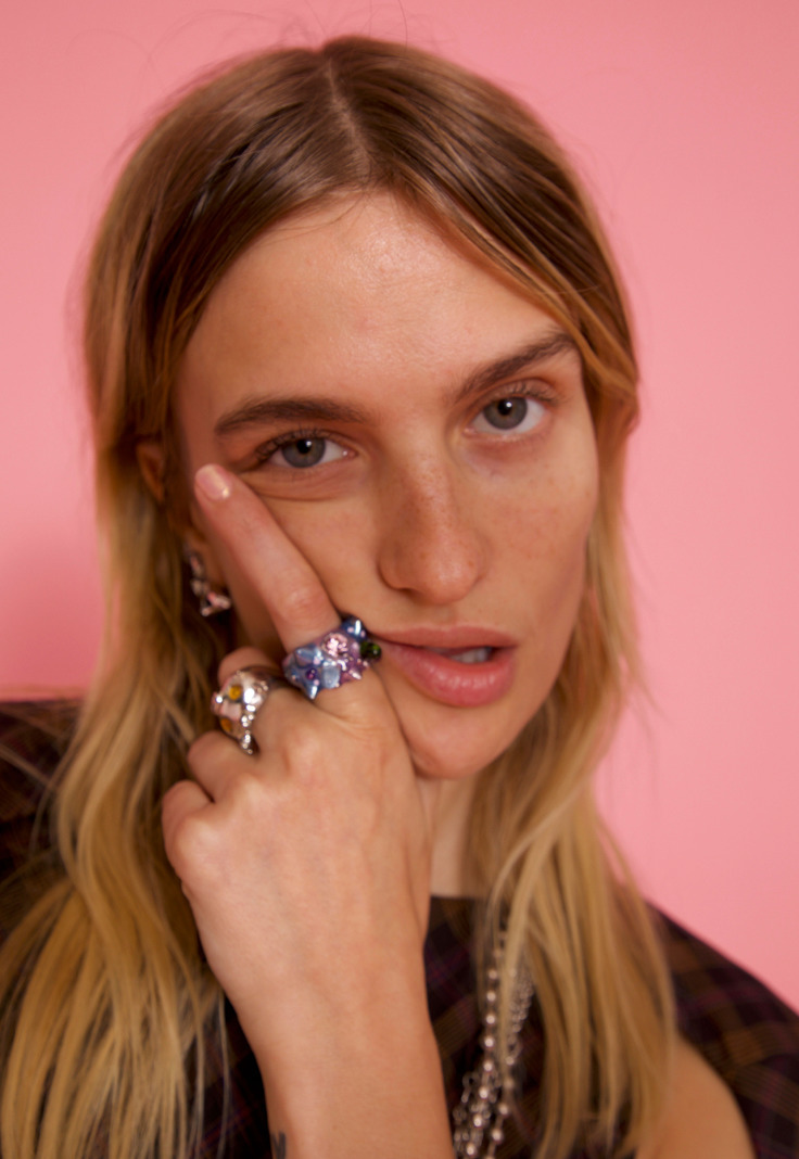 SOFT BLUE ALIEN RING - 3