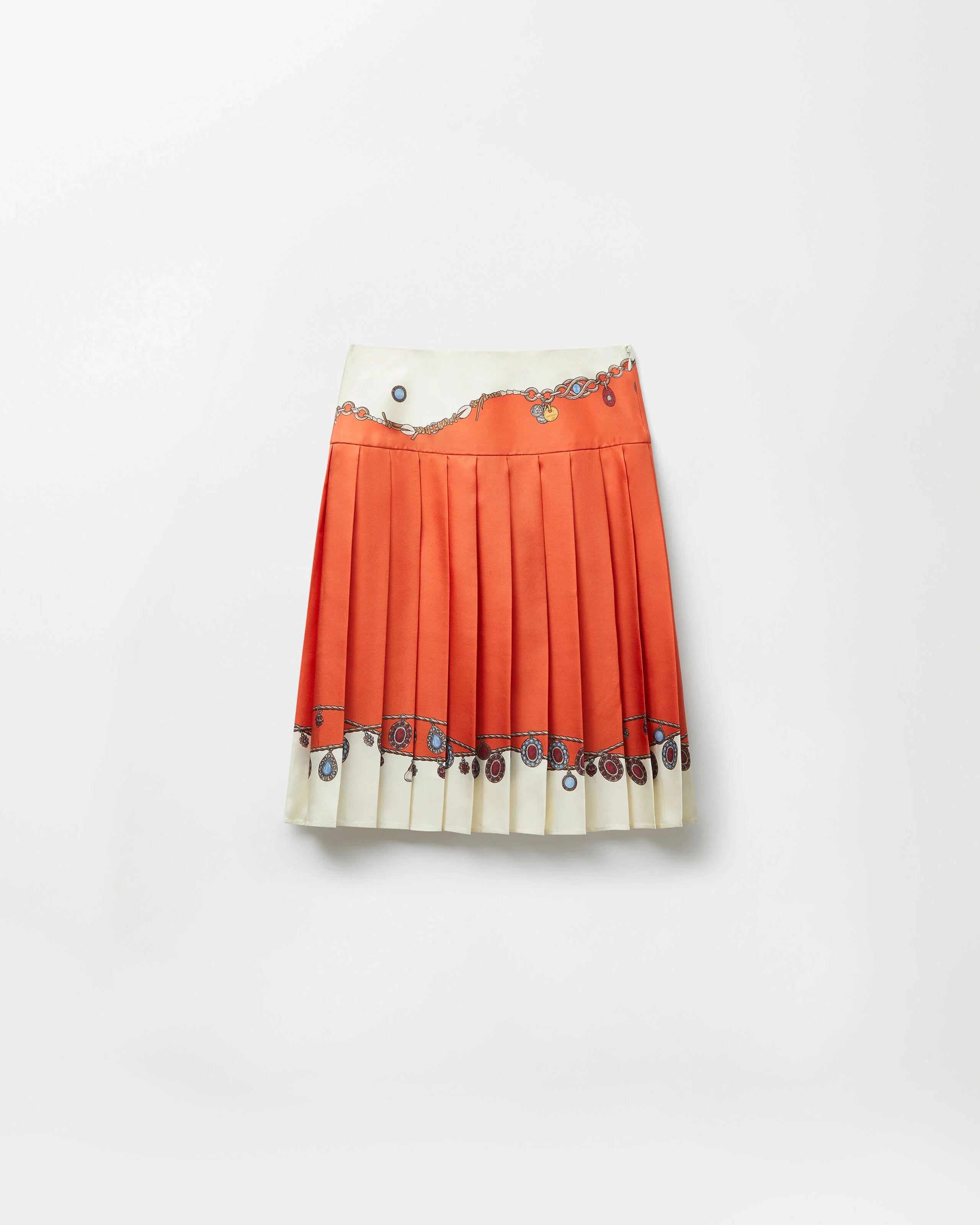 Printed Twill Silk Midi Skirt - 1