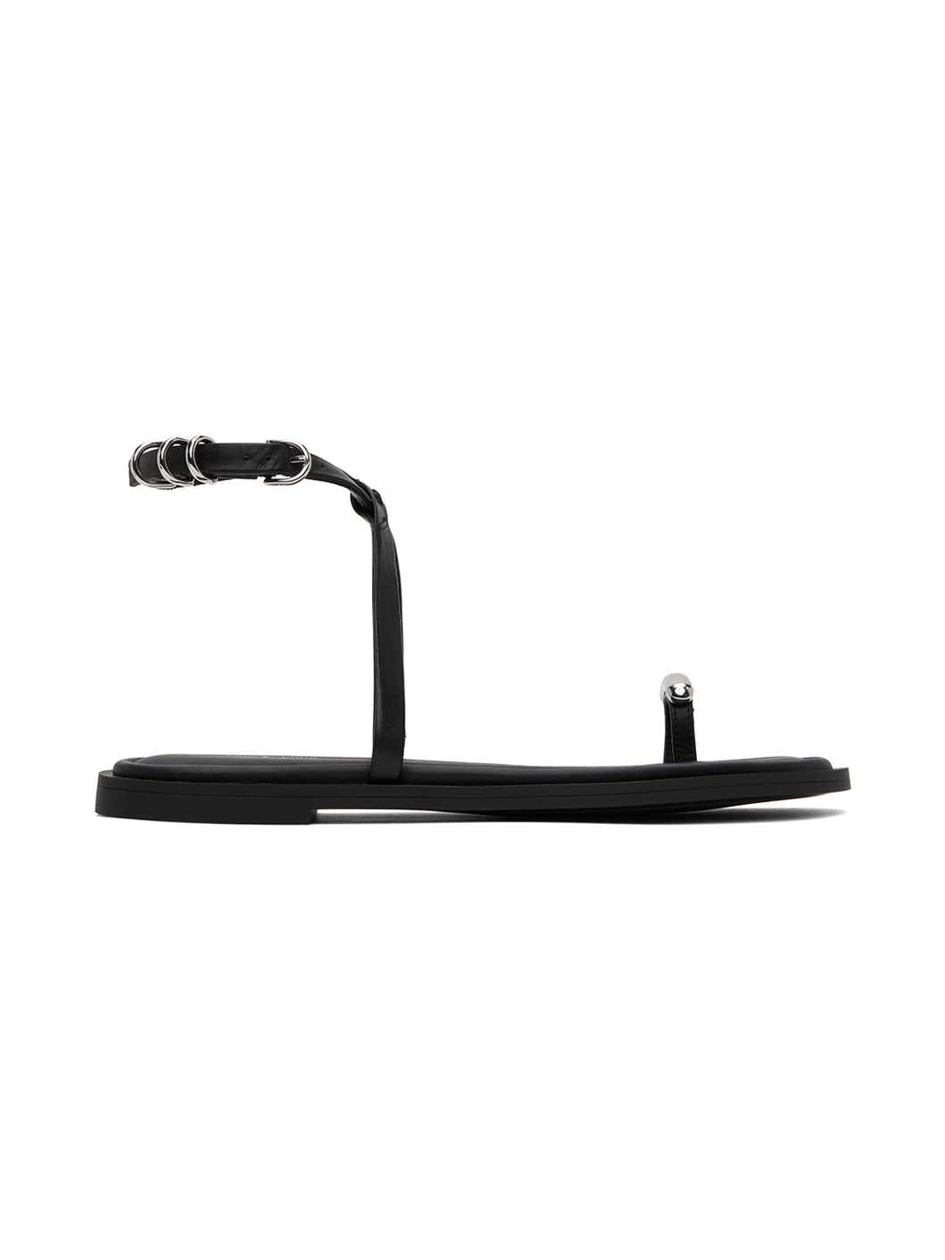 Black Geo Ring Sandals - 1