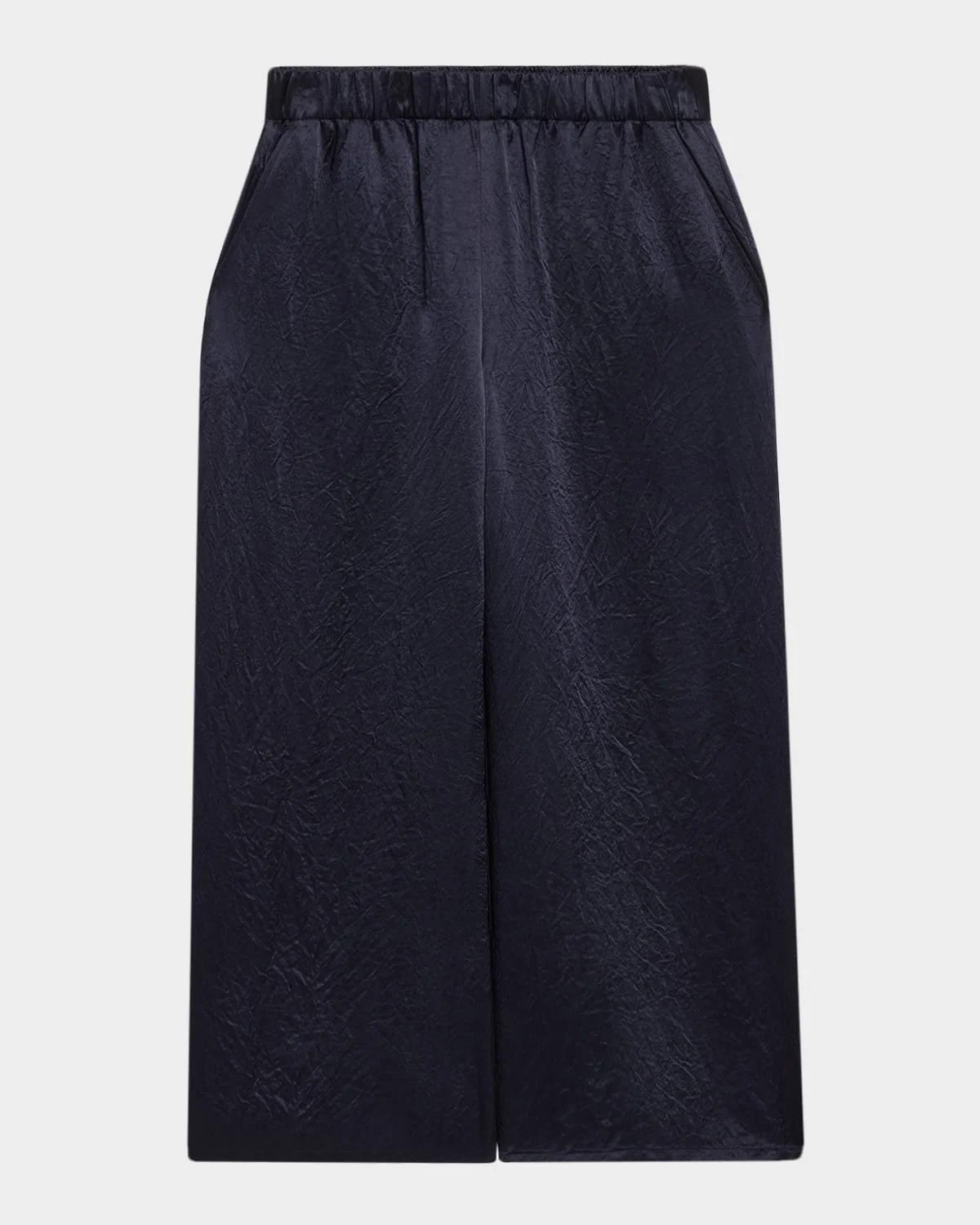Wide-Leg Crinkled Satin Pants - 1