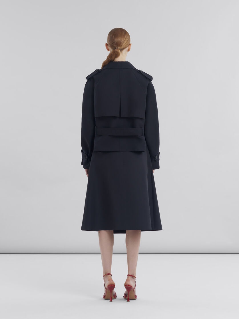 SHORT BLACK COTTON TRENCH WITH MARNI SYMBOL - 3