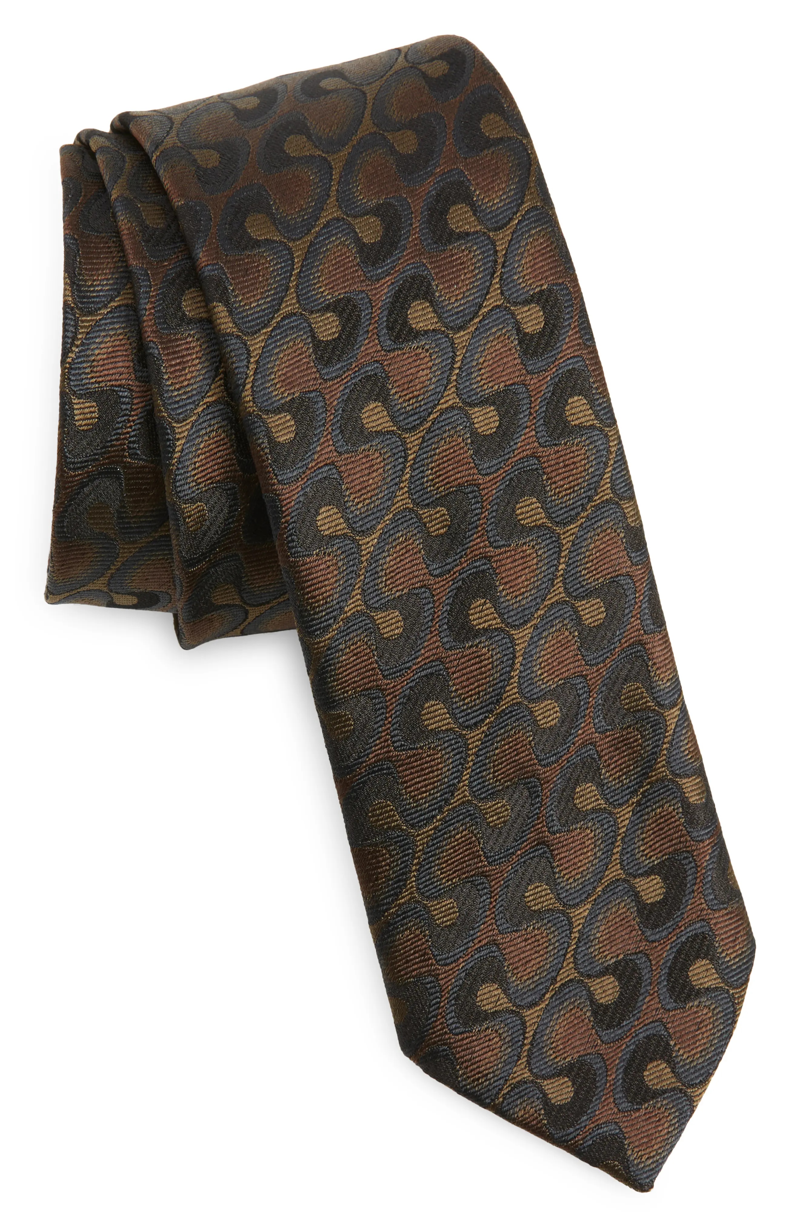 Abstract Silk Jacquard Tie - 1