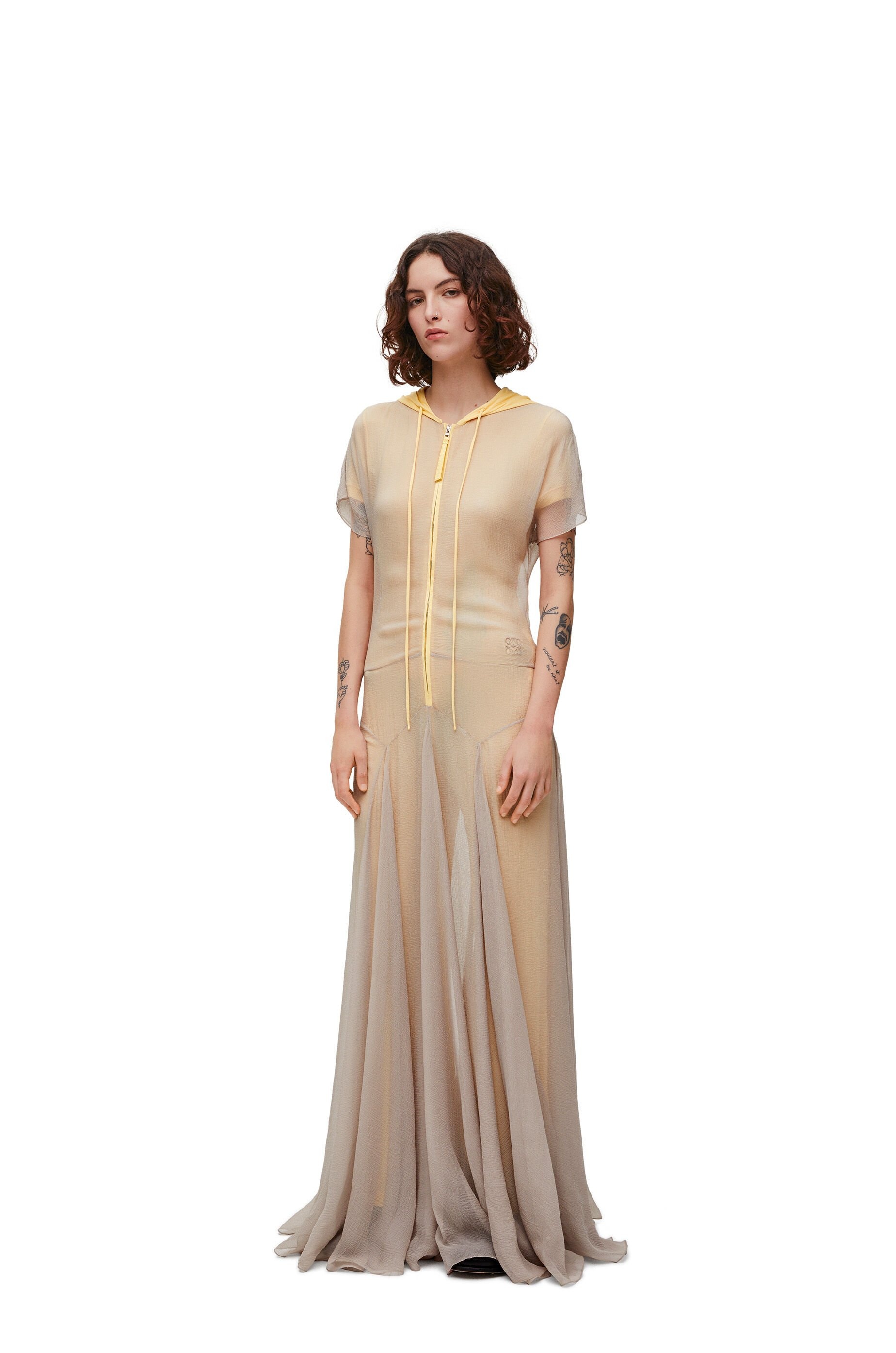 Hooded jumpsuit in silk and viscose - 2