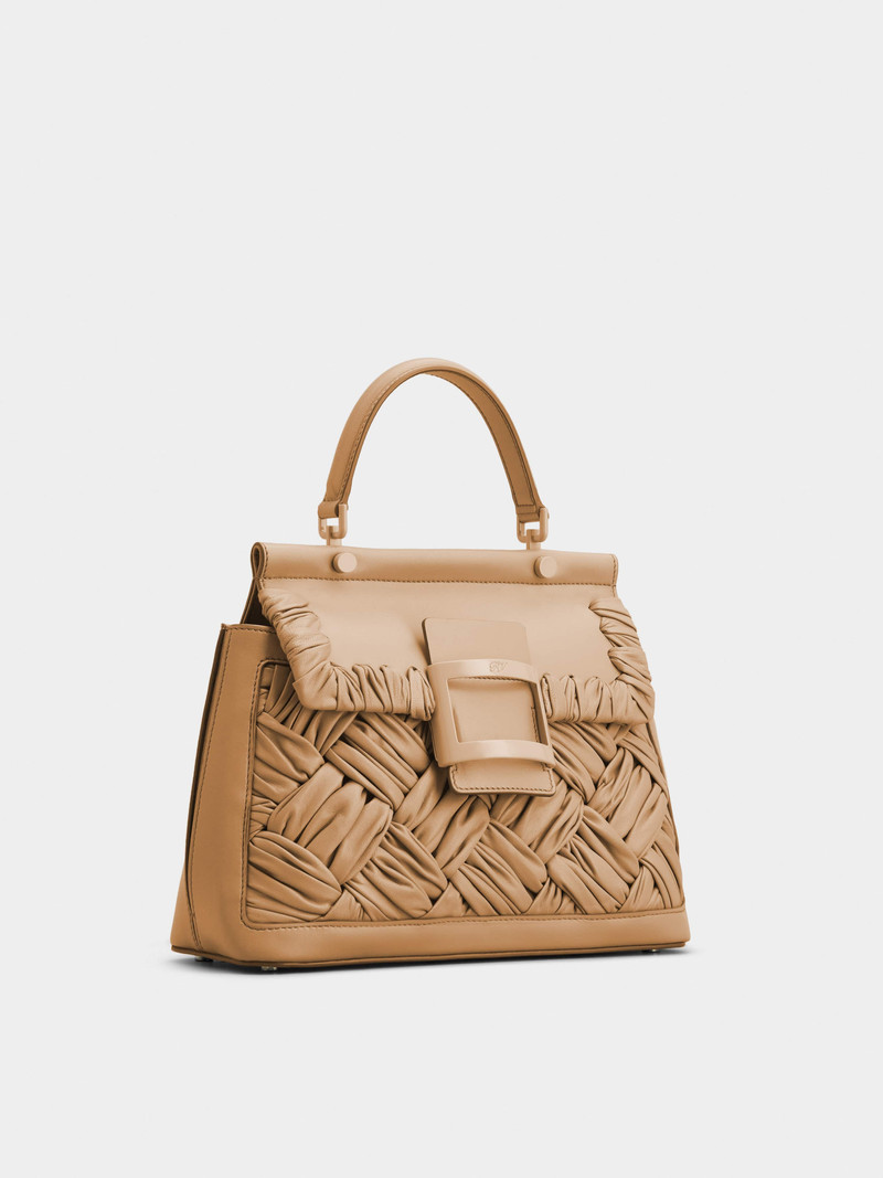 Roger Vivier Viv' Cabas Foulard Lacquered Buckle Bag in Soft Leather outlook