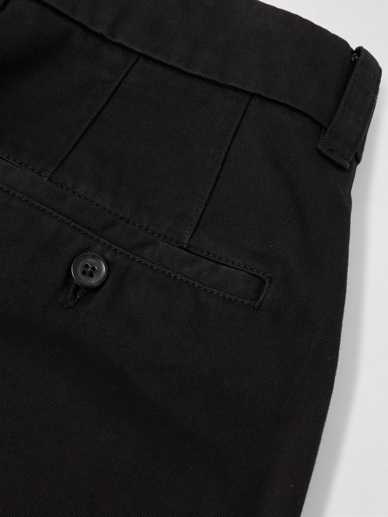 Utility Tapered Garment-Dyed Cotton-Twill Trousers Black - 5
