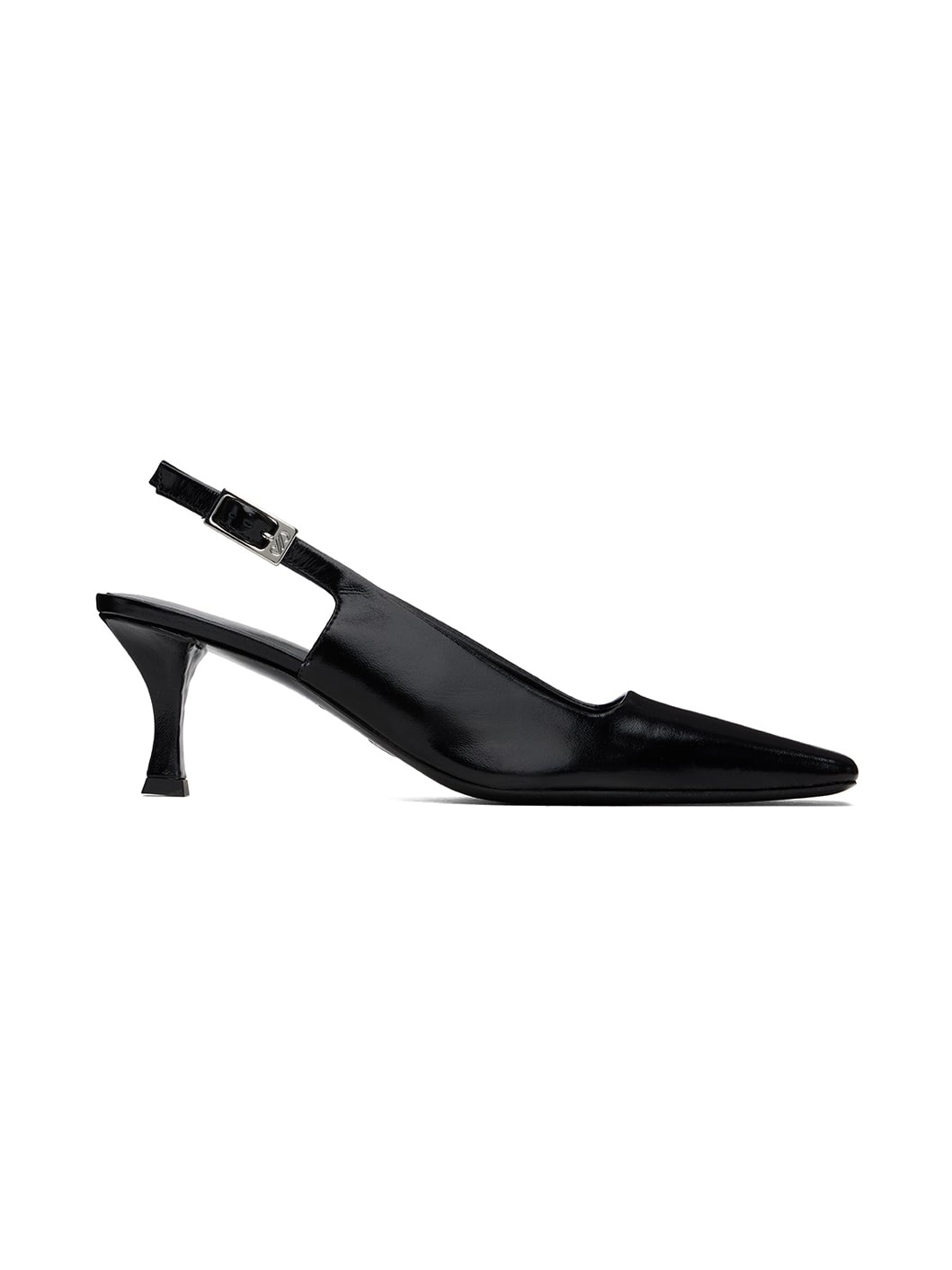 Black Trap Slingback Heels - 1