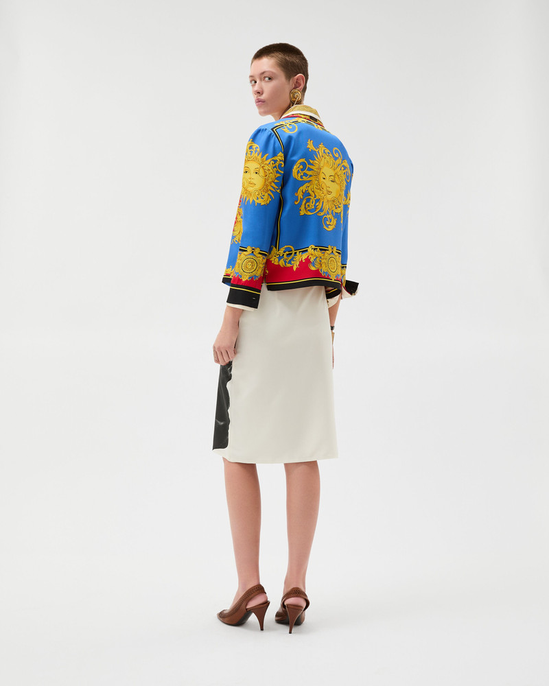 Printed Silk-Poplin Pencil Skirt 3