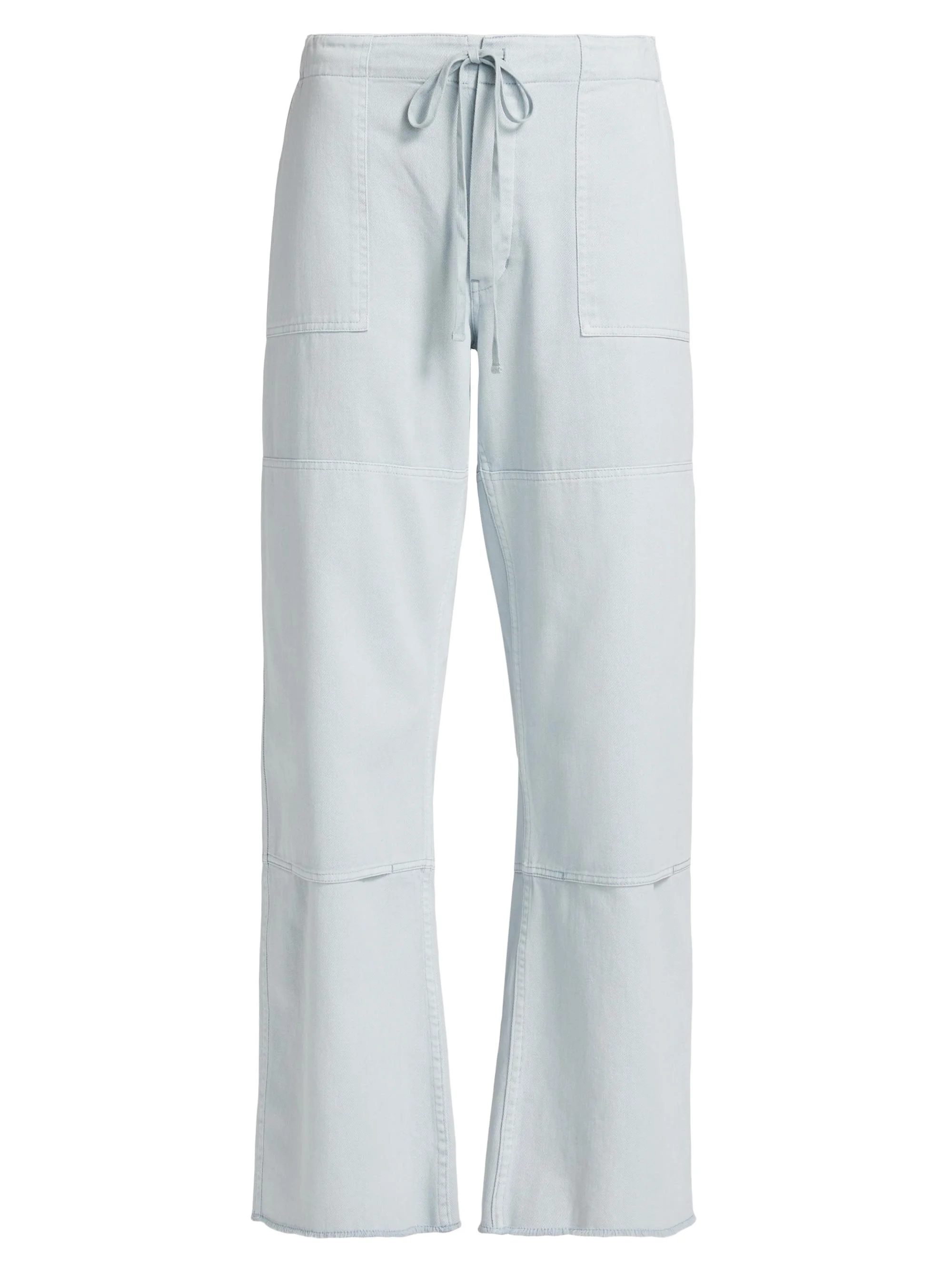 Women's Beach Cotton Drawstring Pants - Light Blue - 1