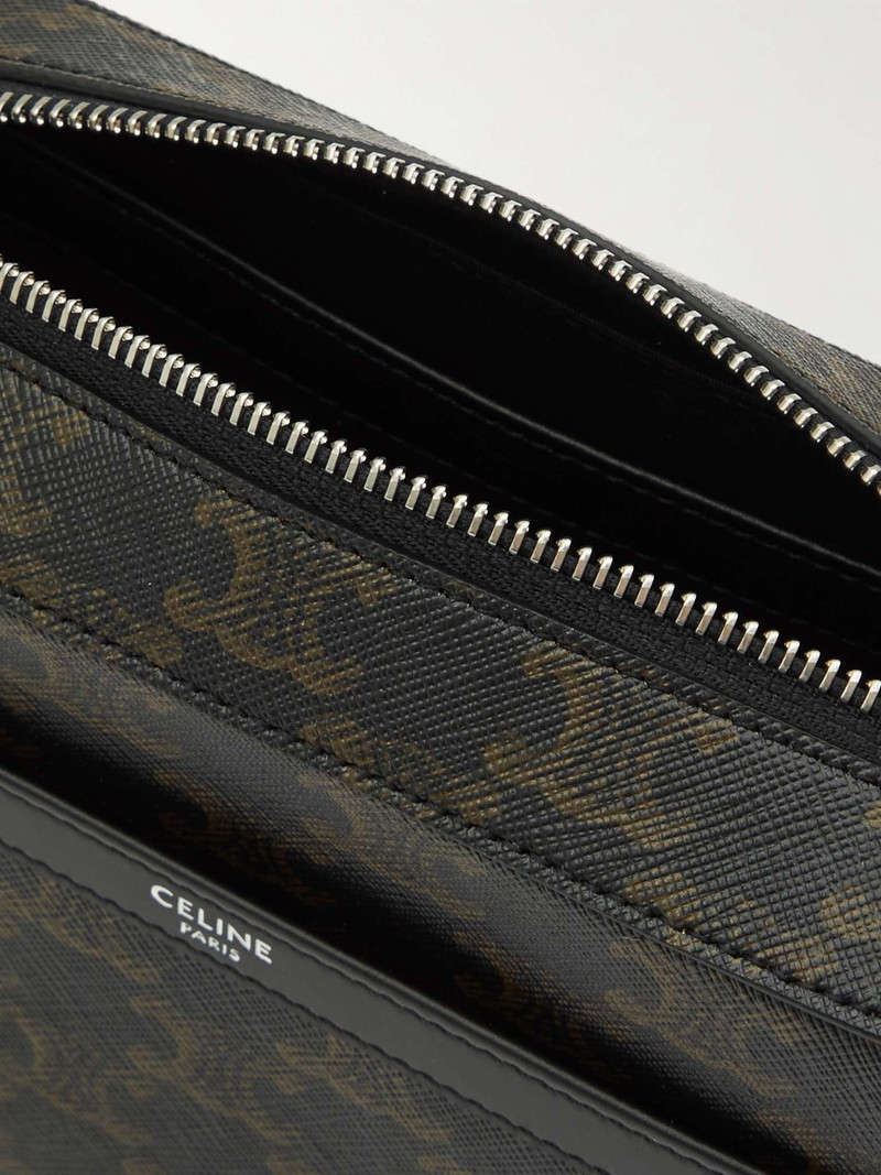 Triomphe Leather-Trimmed Monogrammed Coated-Canvas Messenger Bag 3