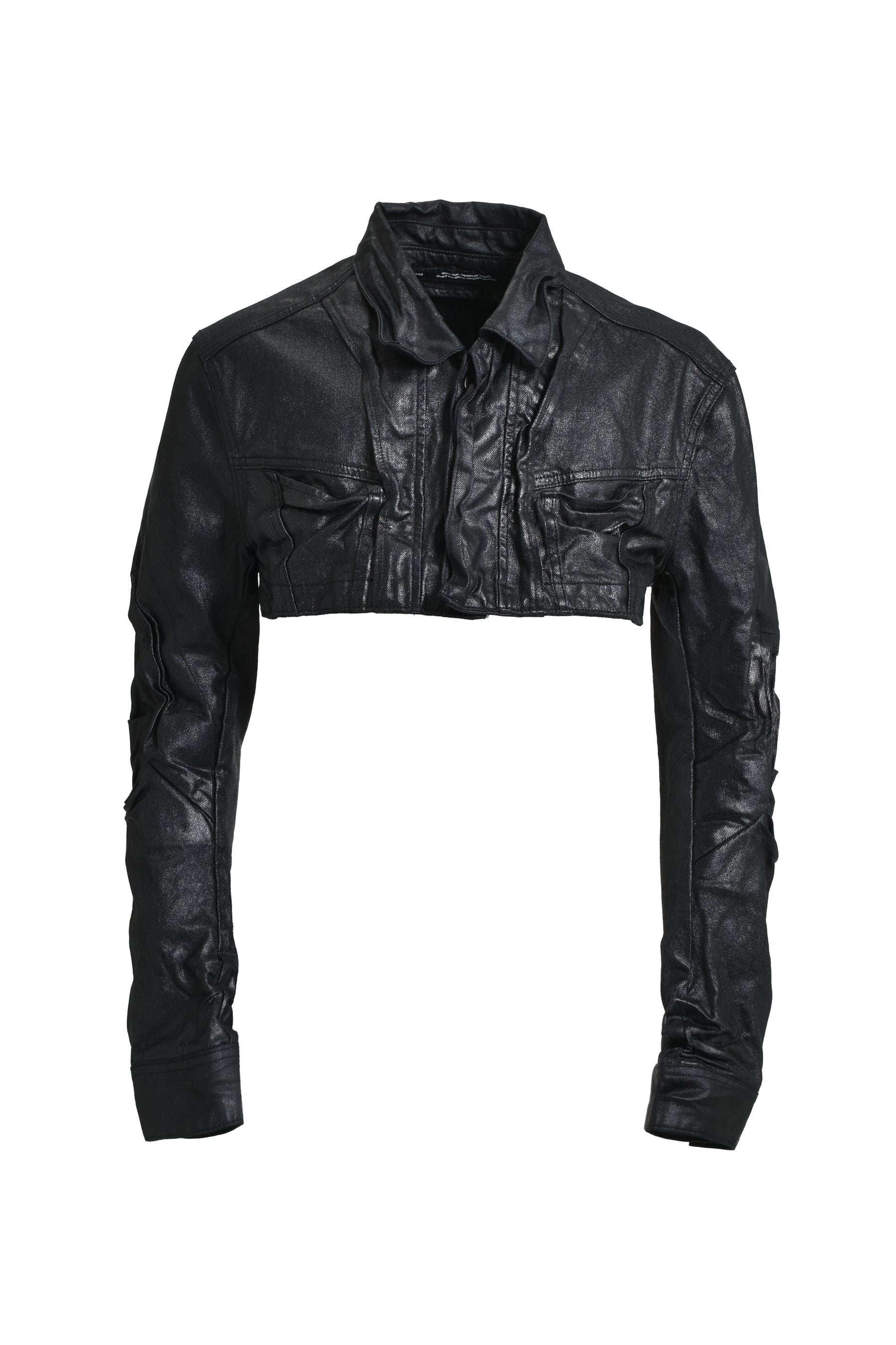 COATED DENIM BLOUSON / BLK - 5