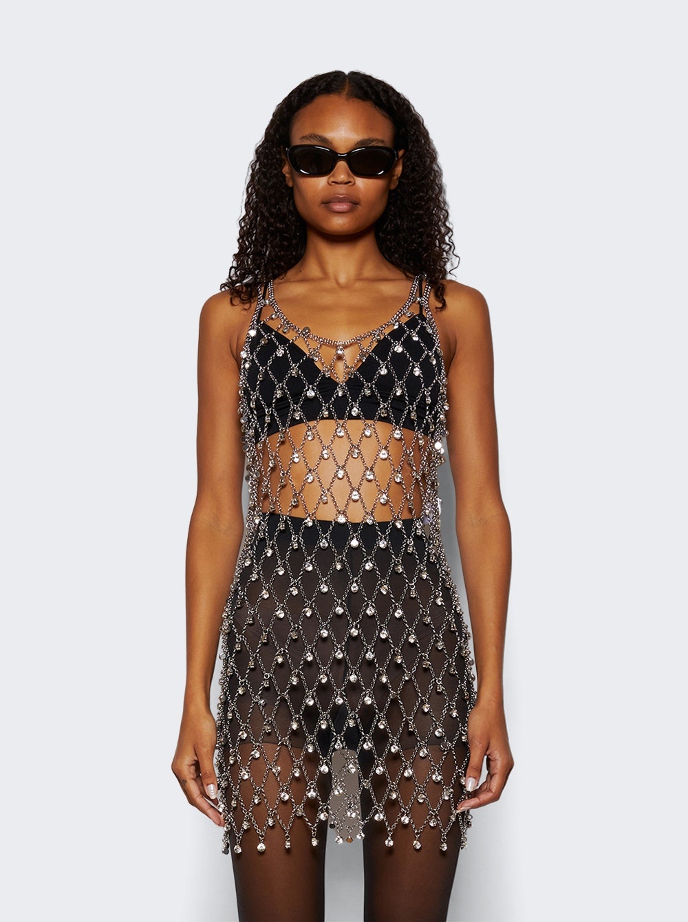 Chain Mini Dress Silver - 3