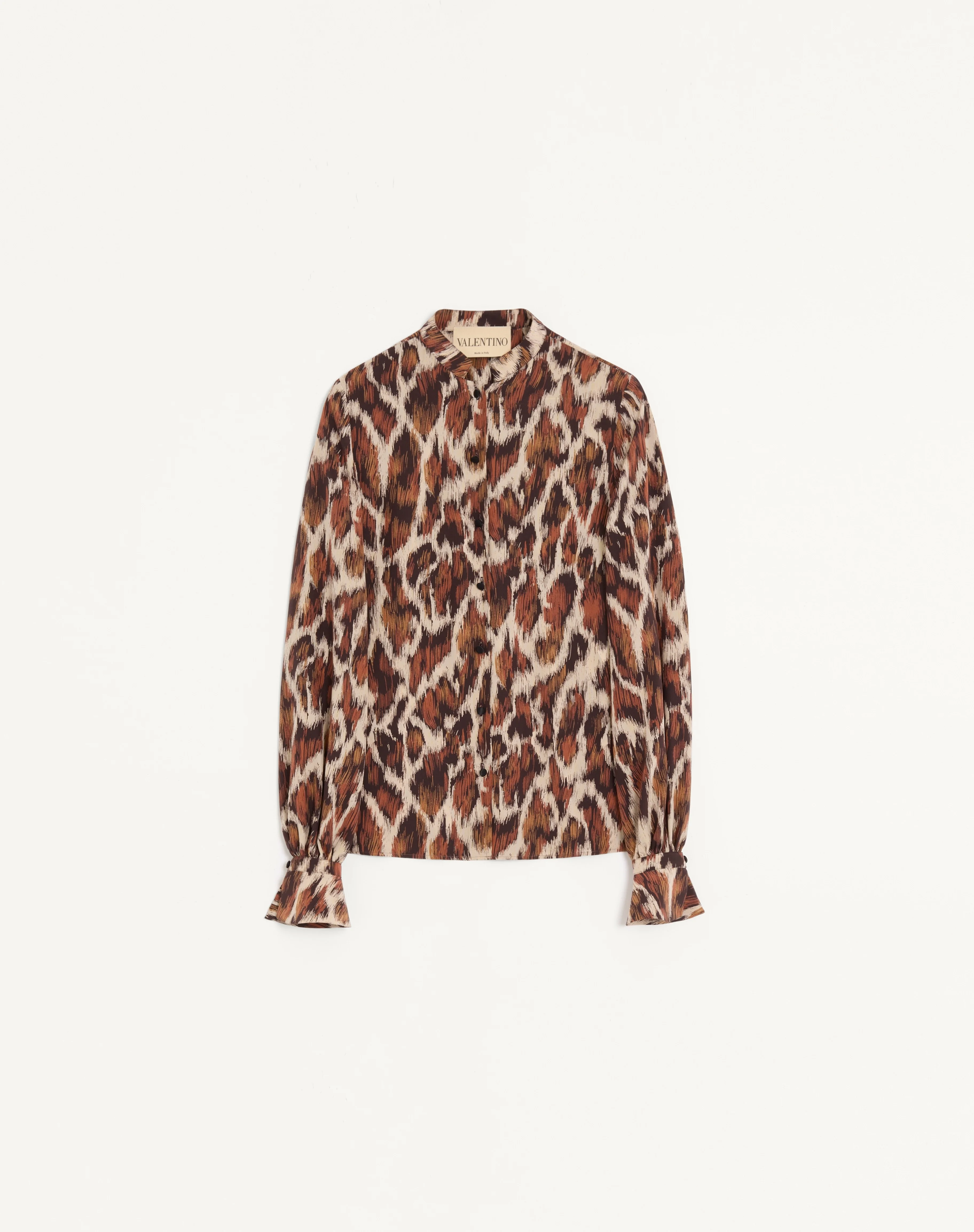 VALENTINO SILK SHIRT WITH ANIMALIER PRINT - 1