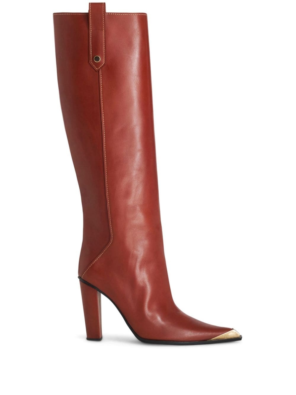 metallic toe-cap knee-high boots - 1