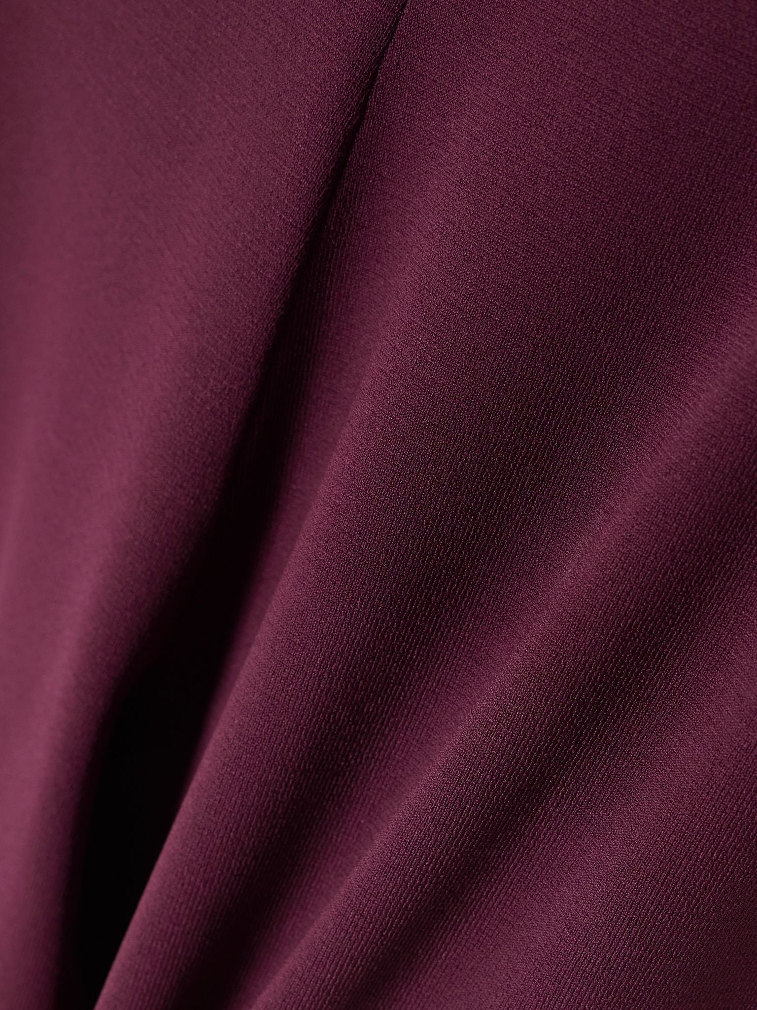 Cropped jersey flared pants Burgundy - 5