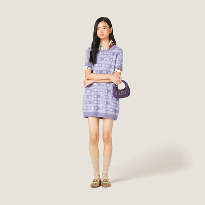 Miu Miu Wool and cashmere dress with logo outlook